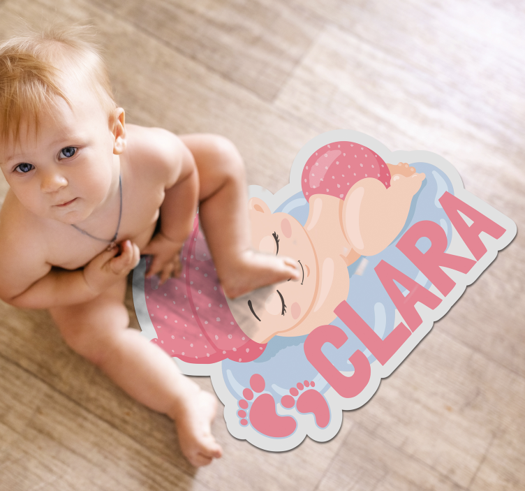 Customizable Sleeping Baby Footprints customised mats - TenStickers