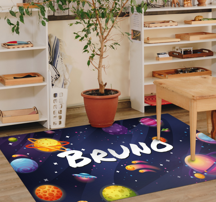 Customizable Space-Themed Design kids rug - TenStickers