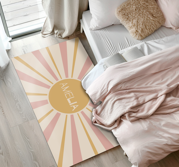 Customizable Sunburst Text customised mats - TenStickers