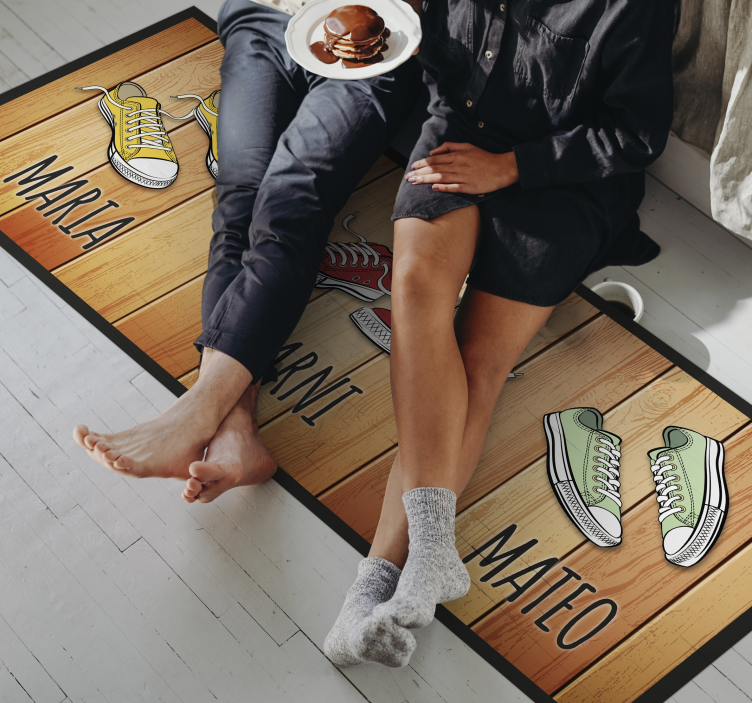 Custom shoes display entrance hall vinyl rug - TenStickers
