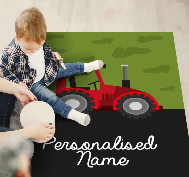 Customized Tractor custom vinyl rug - TenStickers