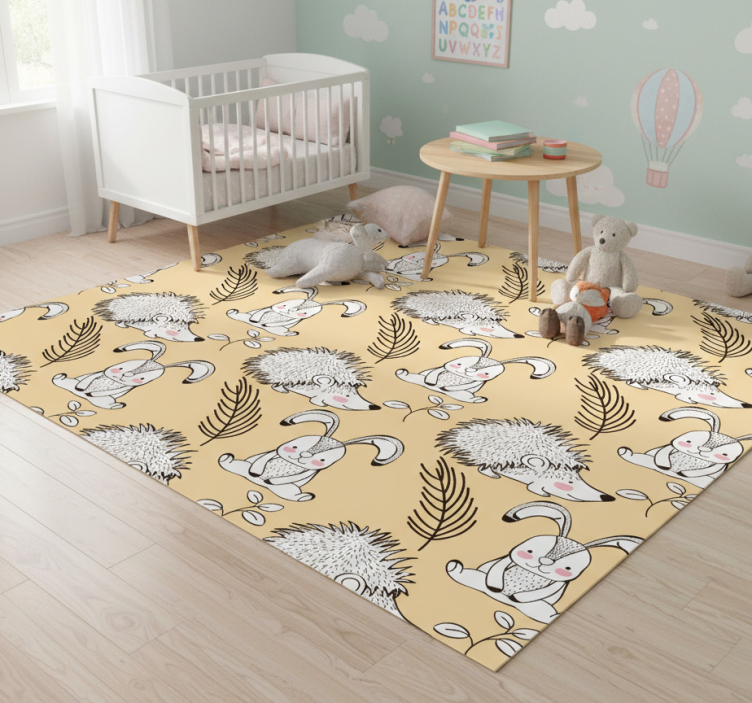 Cute animal patterns animal vinyl rug - TenStickers