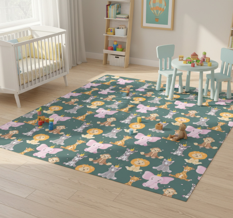 Cute animals design animal vinyl rug - TenStickers