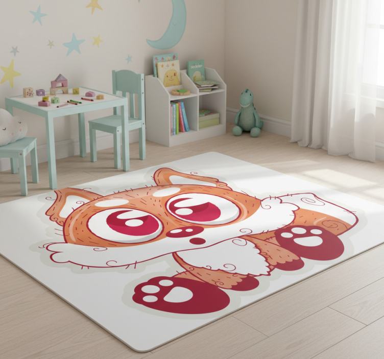 Cute anime fox animal vinyl rug - TenStickers