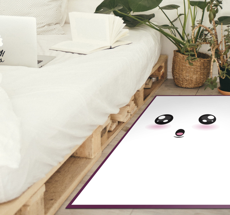 Cute Kawaii Face kids vinyl rug - TenStickers
