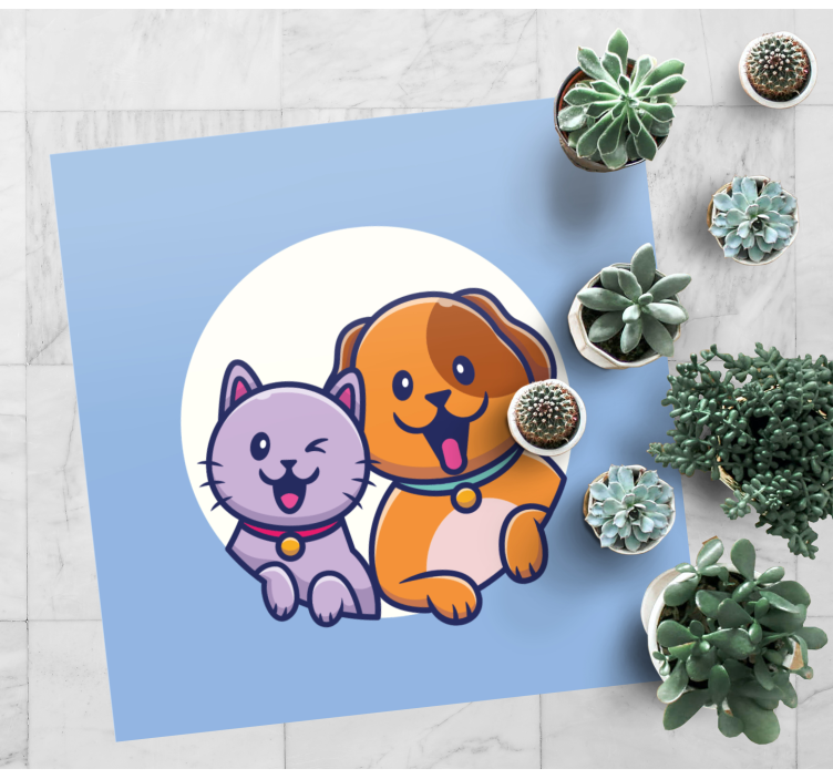 Cute Pet Duo animal vinyl rug - TenStickers