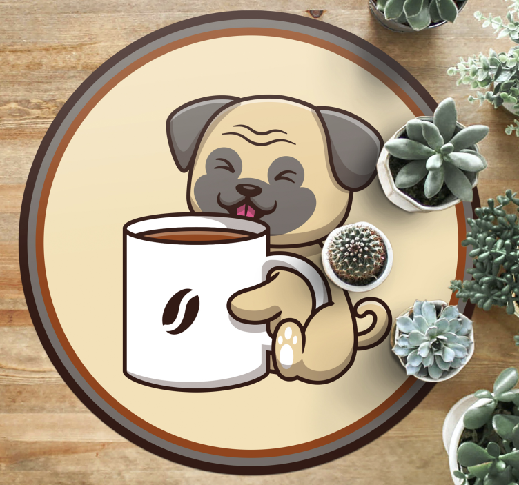 Cute pug mug animal vinyl rug - TenStickers
