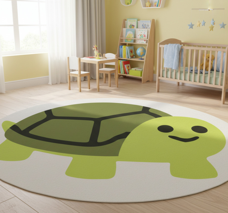 Cute smiling turtle animal vinyl rug - TenStickers