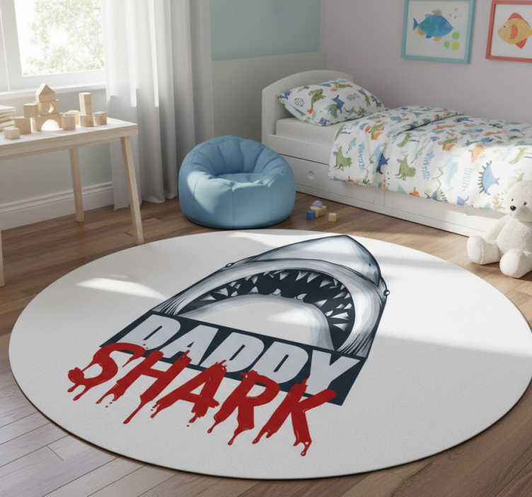 Daddy shark animal vinyl rug - TenStickers
