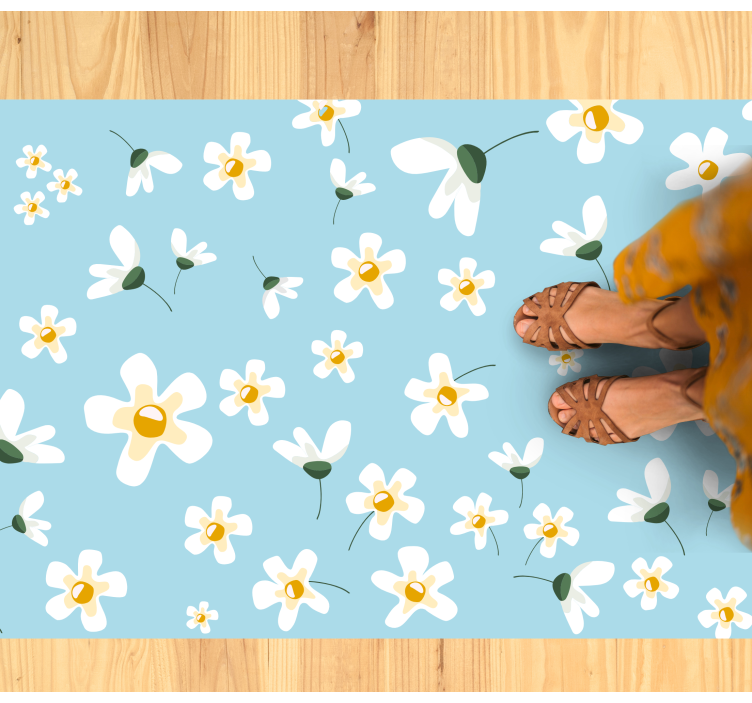 Daisy Blossom Pattern floral vinyl rug - TenStickers