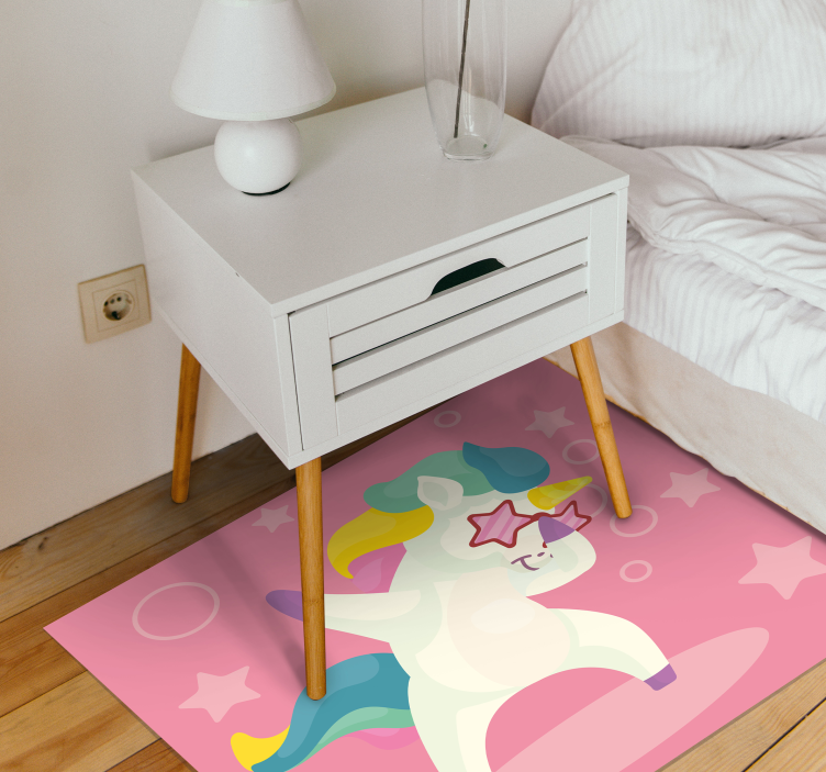 Dancing Unicorn Magic kids vinyl rug - TenStickers