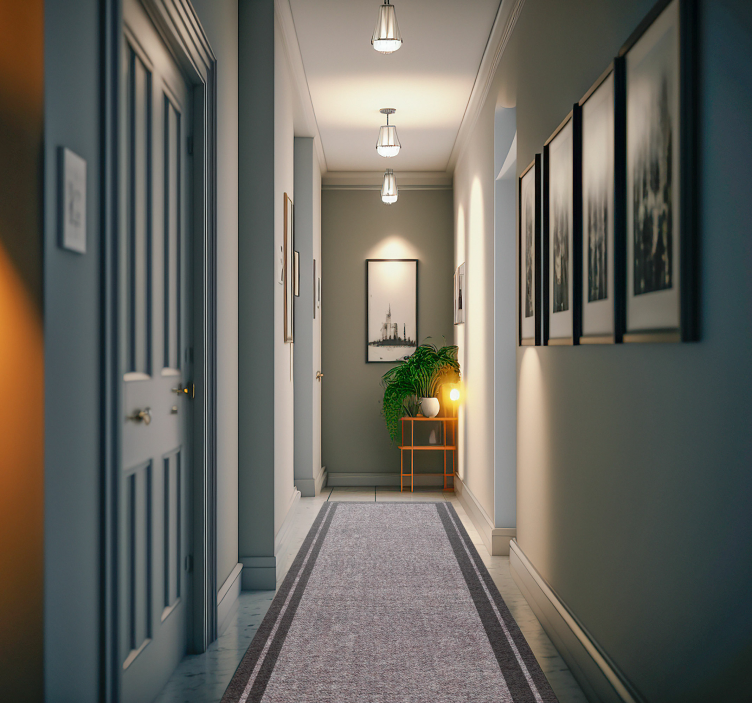 Dark frame design modern vinyl hallway runner - TenStickers