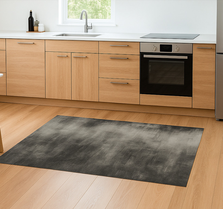 Dark grey woodlands effect kitchen vinyl rug - TenStickers