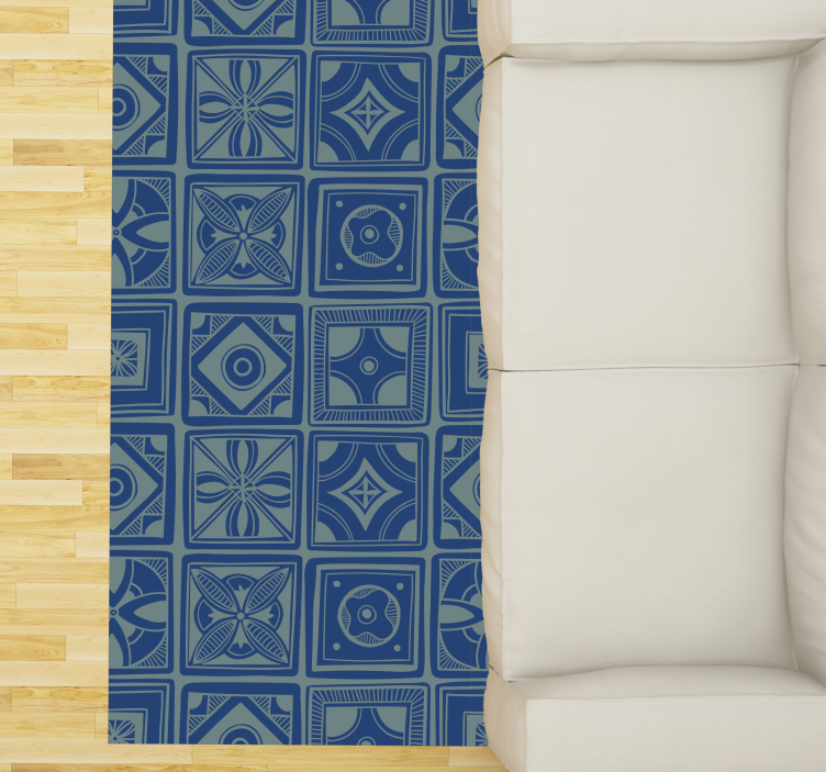 Decorative Geometric tile vinyl rug - TenStickers
