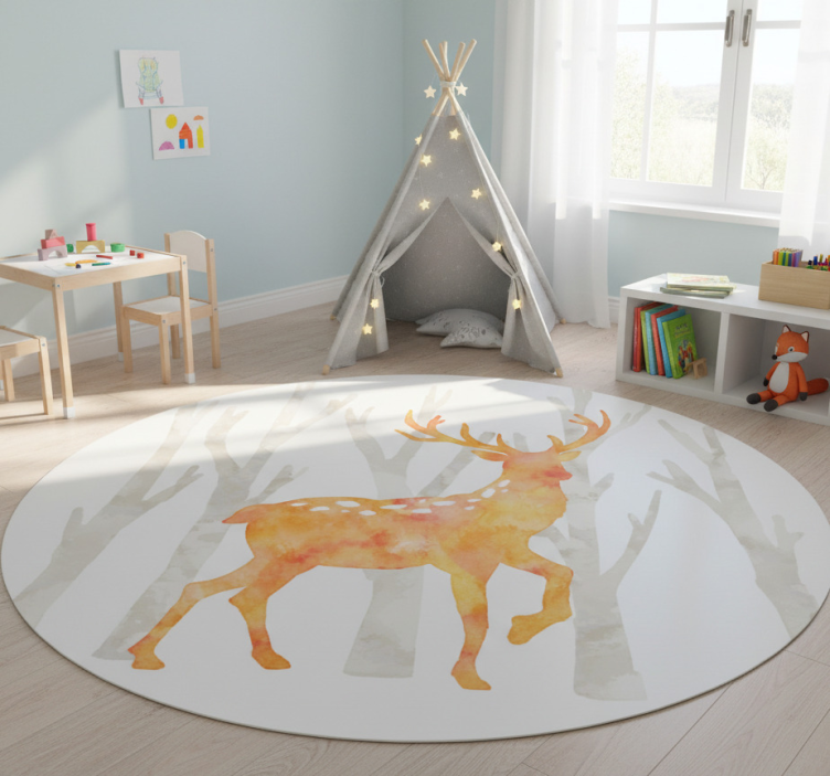 Deer winter style animal vinyl rug - TenStickers