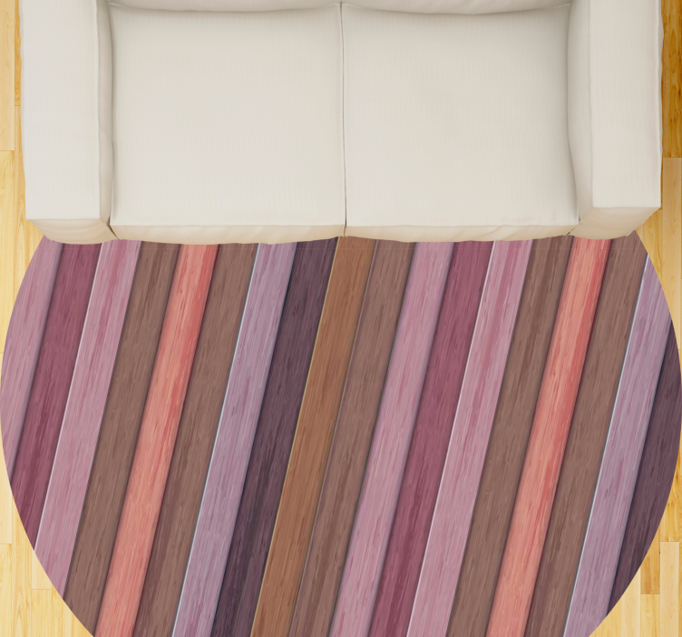 Diagonal purple stripes wood effect vinyl rug - TenStickers