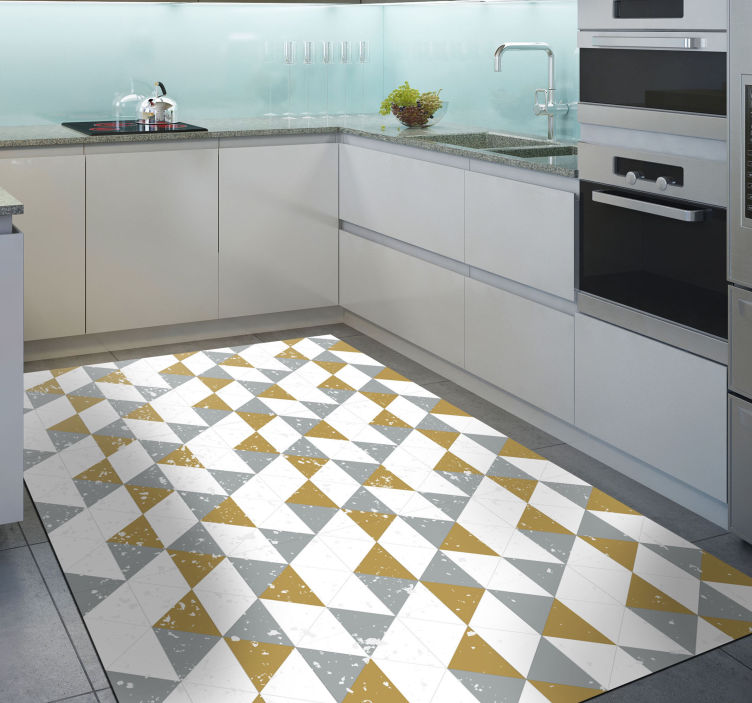 Diagonal Triangle Pattern geometric vinyl rug - TenStickers