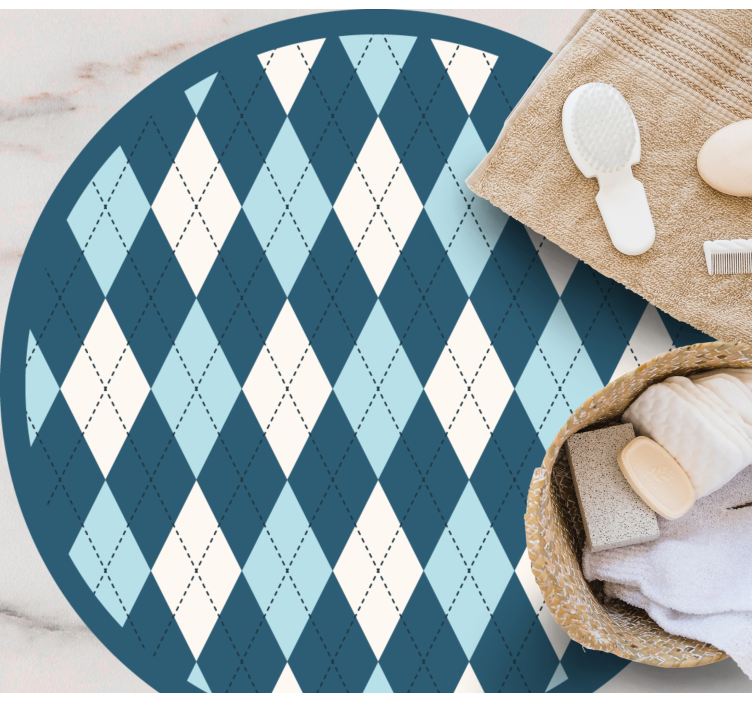 Diamond Pattern Elegance geometric vinyl rug - TenStickers