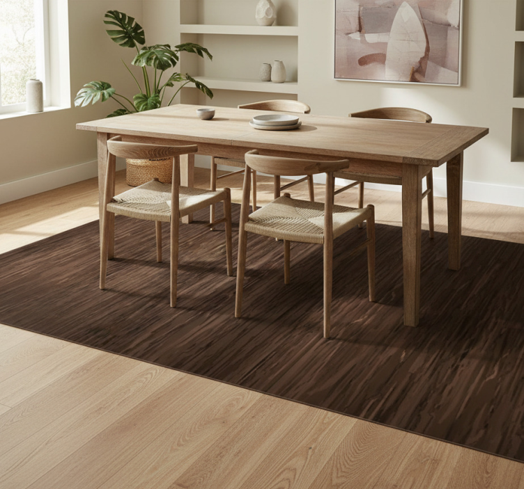 Dining room vinyl rug in dark wood effect - TenStickers