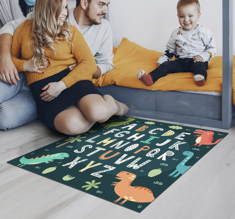 Dinosaur alphabet vinyl rug - TenStickers