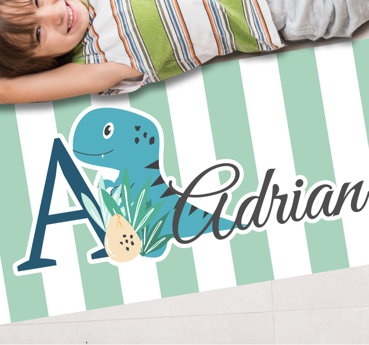 Baby Rex with initial and name nursery vinyl rug - TenStickers
