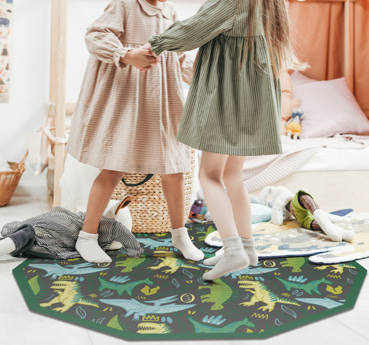 Dinosaur Footprints kids vinyl rug - TenStickers