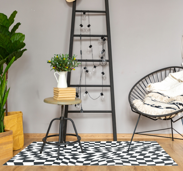 Distorted checkered modern flooring - TenStickers