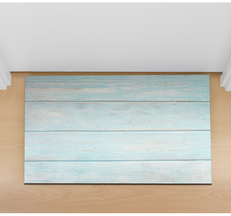Distress aqua panels bathroom vinyl rug - TenStickers