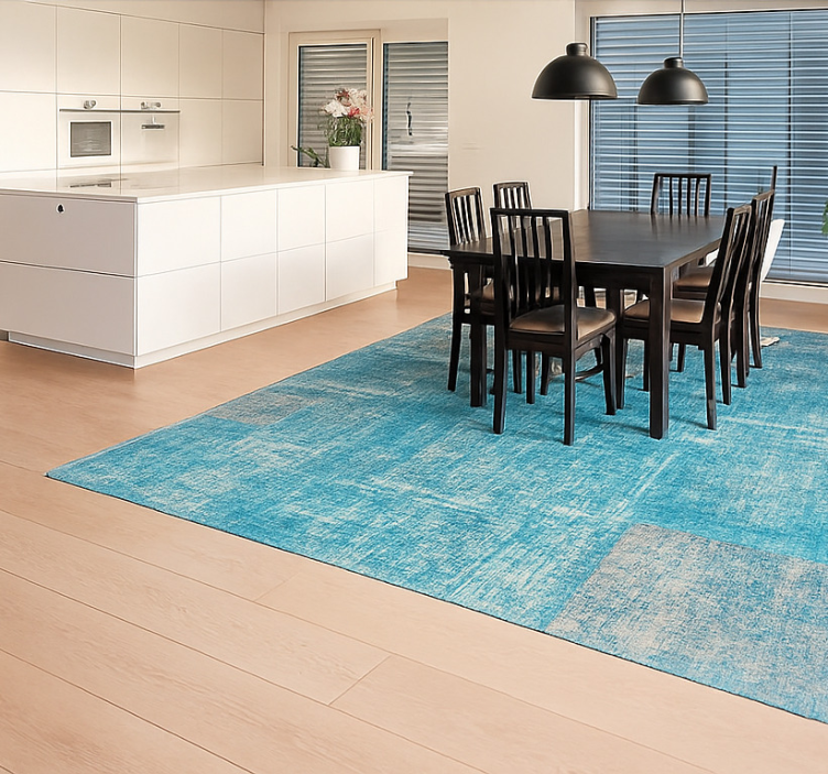 Distressed Patchwork Rug dining room vinyl rug - TenStickers