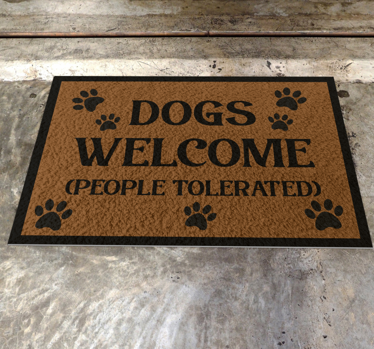 Dogs welcome custom vinyl rug - TenStickers