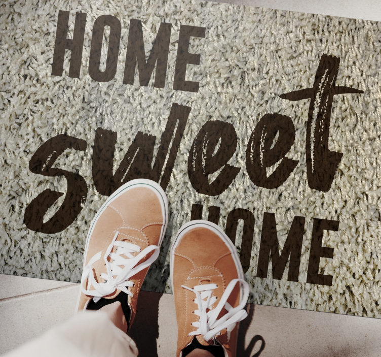 Fluffy home sweet home custom rug - TenStickers