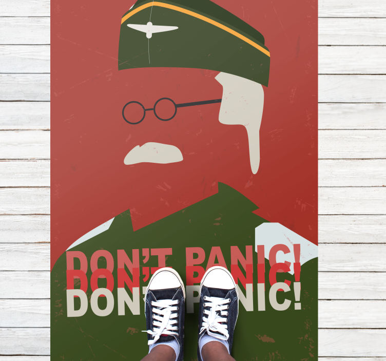 Don't panic vintage vinyl rug - TenStickers