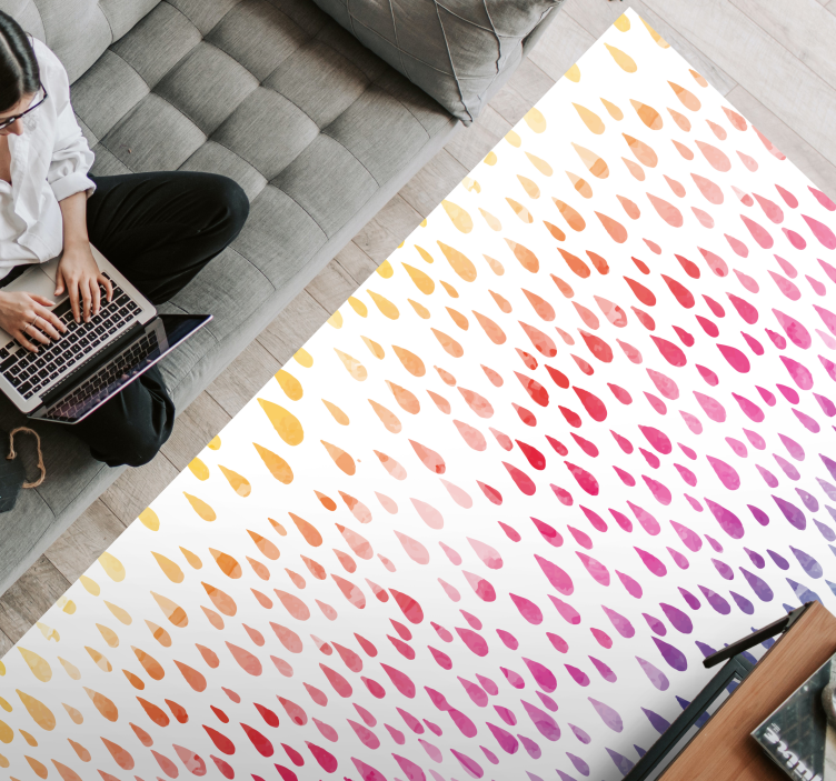 Droplet Pattern textured vinyl rug - TenStickers