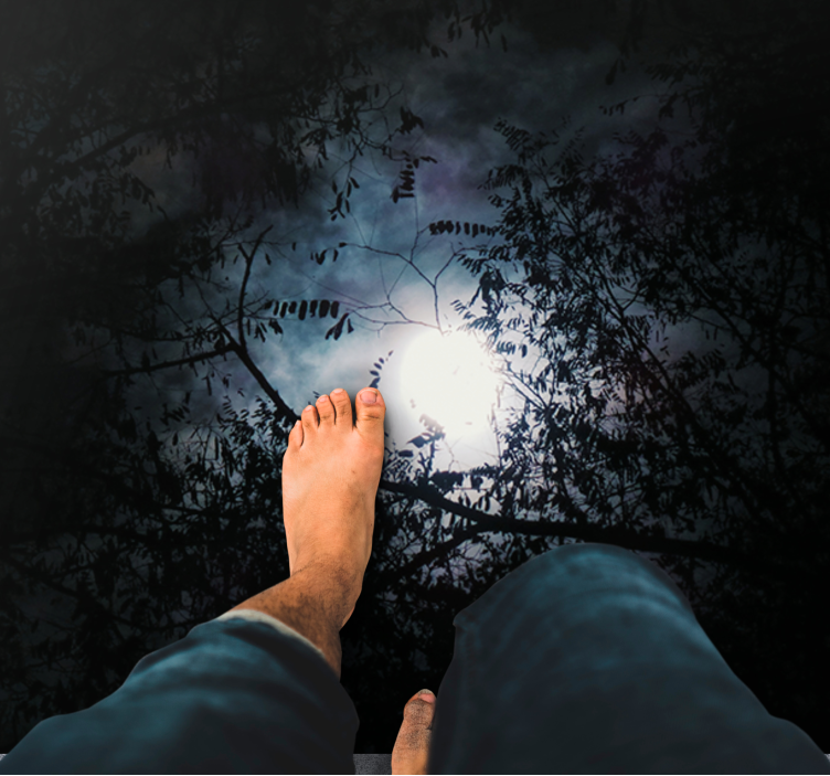 Eerie moontlit forest nature vinyl rug - TenStickers