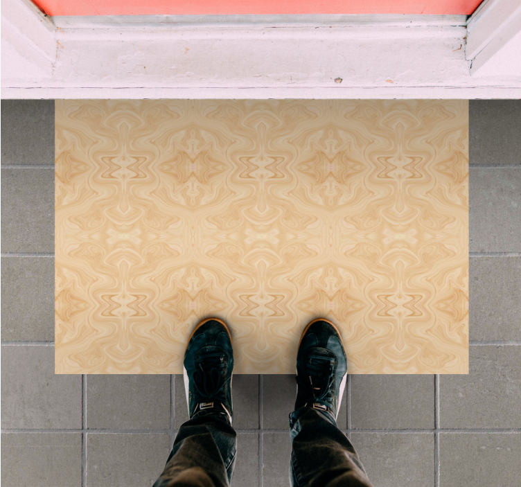 Elegant beige pattern marble vinyl rug - TenStickers