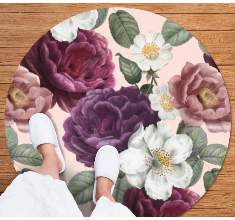 Elegant blossom arrangement floral vinyl rug - TenStickers