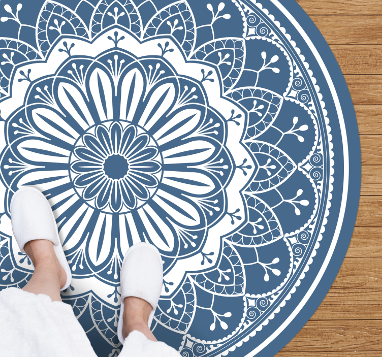 ELEGANT BLUE MANDALA mandala vinyl rug - TenStickers