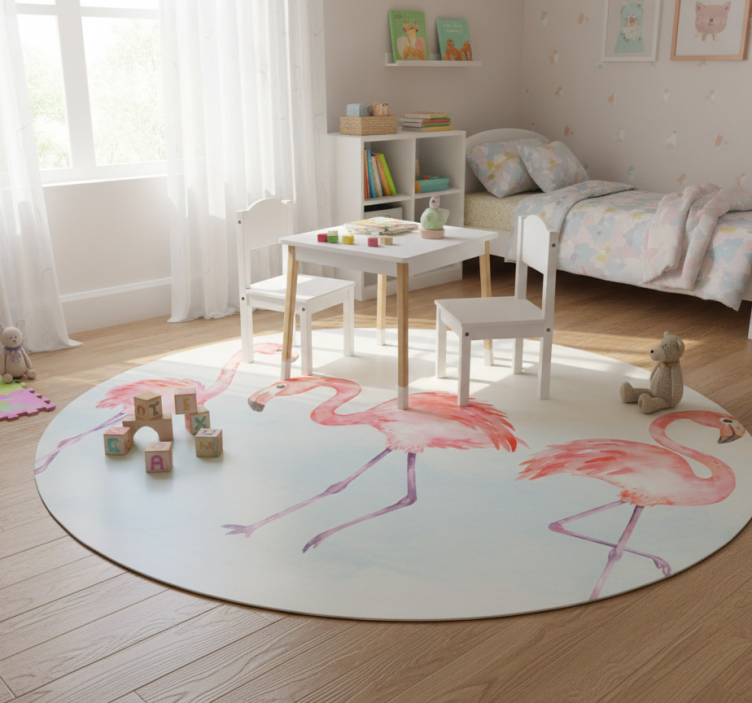 Elegant flamingo trio animal vinyl rug - TenStickers