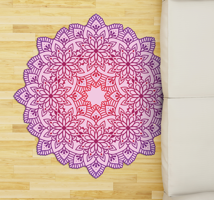 Elegant flower colorful mandala vinyl rug - TenStickers