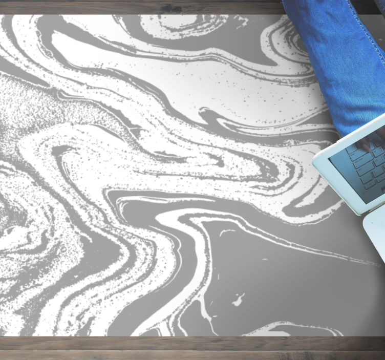 Elegant grey swirl marble vinyl rug - TenStickers