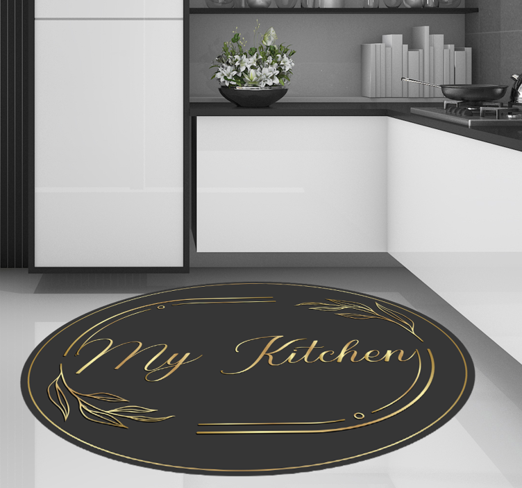Kitchen vinyl rug my kitchen's golden style - TenStickers