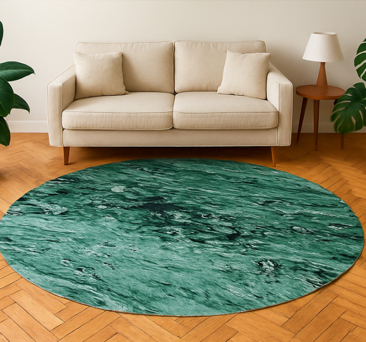 Elegant marble effect green vinyl rug - TenStickers