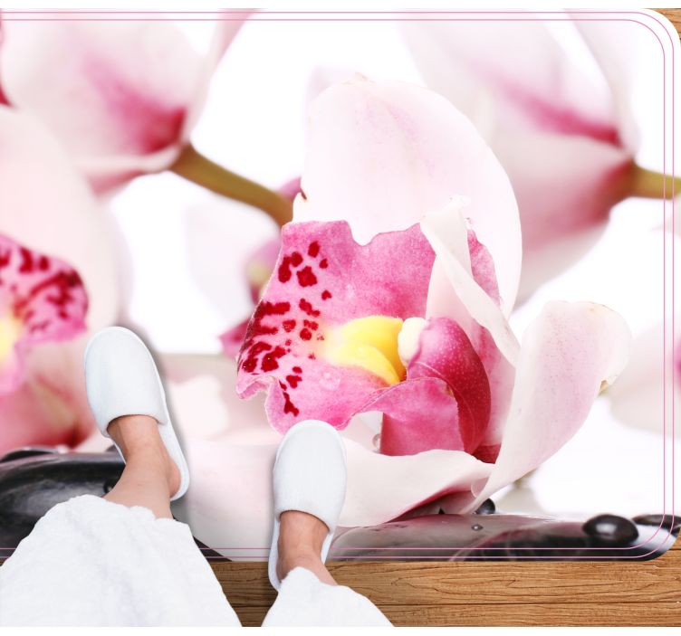 Elegant orchid design floral vinyl rug - TenStickers