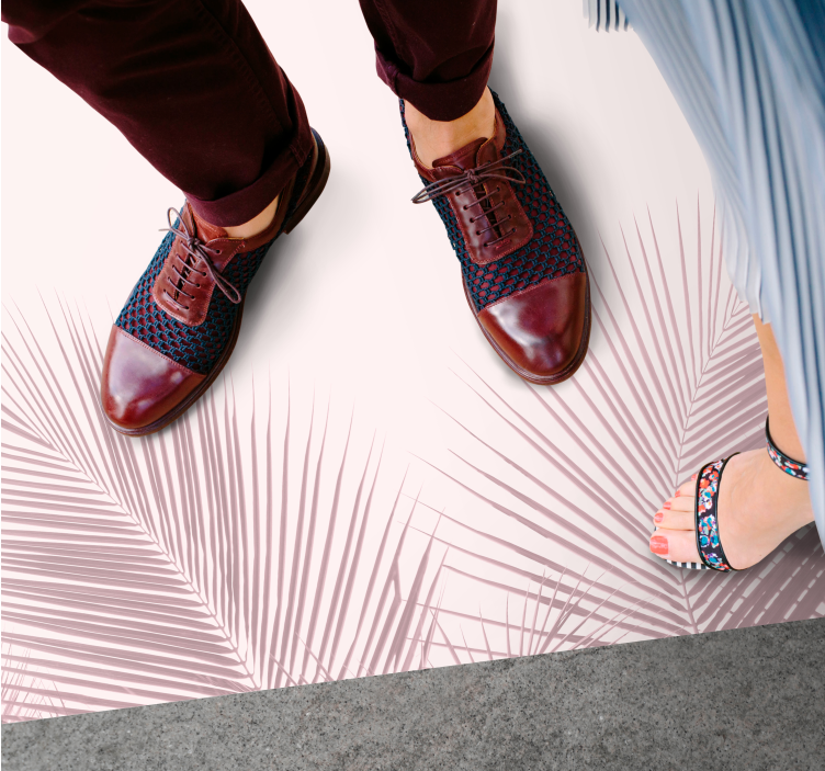 Elegant palm imagery floral vinyl rug - TenStickers