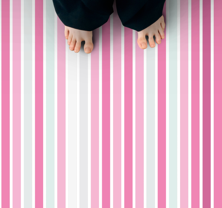 Pink Striped Elegance striped vinyl rug - TenStickers
