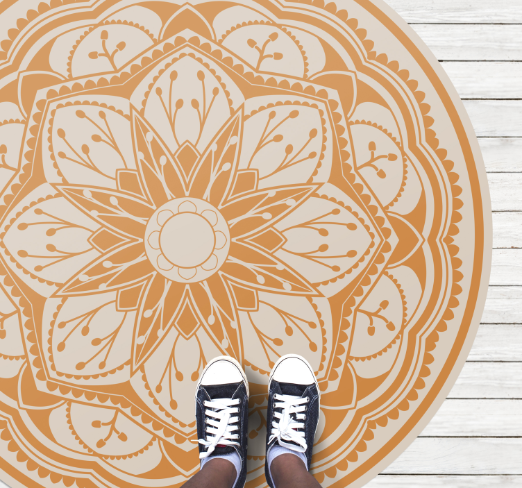 Elegant round motif mandala vinyl rug - TenStickers