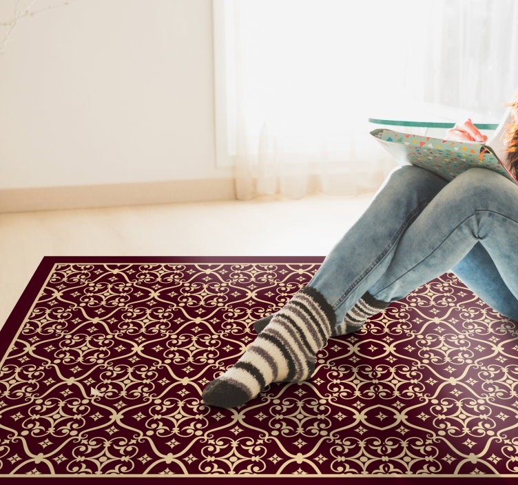 Elegant Vintage Pattern vintage vinyl rug - TenStickers