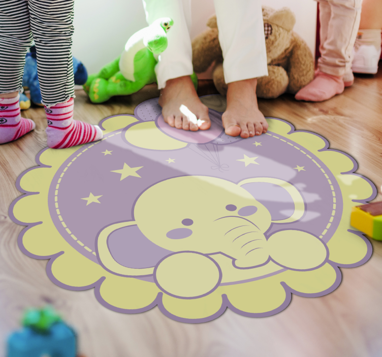 Elephant Balloons kids vinyl rug - TenStickers