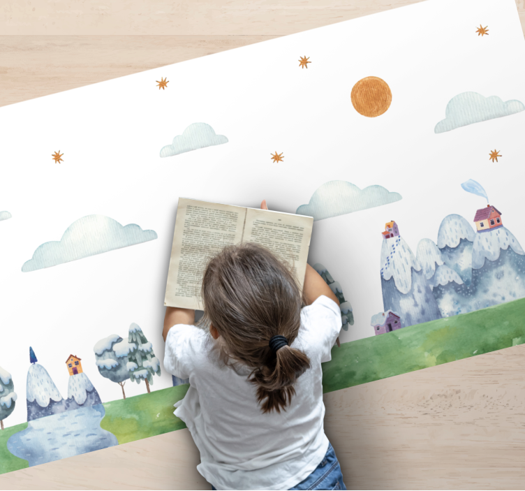 Enchanted Landscape Scene playroom carpet - TenStickers