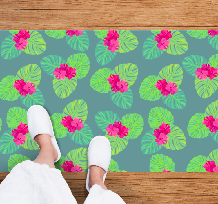 Exotic floral arrangement floral vinyl rug - TenStickers